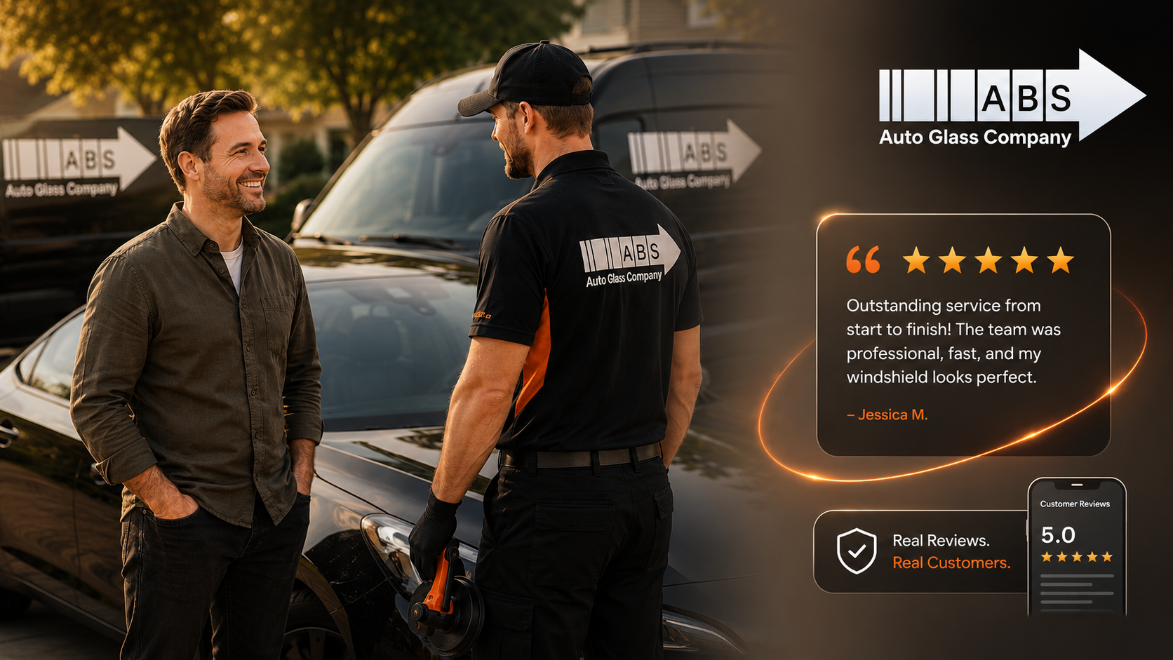 ABS Auto Glass customer review and technician service